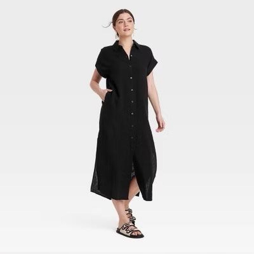 NWT Target Universal Threads Women’s Gauze Button-Front Maxi Shirt Dress